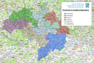Karte der Forstreviere im Landkreis Regensburg