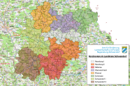 Karte der Forstreviere im Landkreis Schwandorf