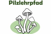 Grafik eines Pilzes mit Beschriftung Pilzlehrpfad